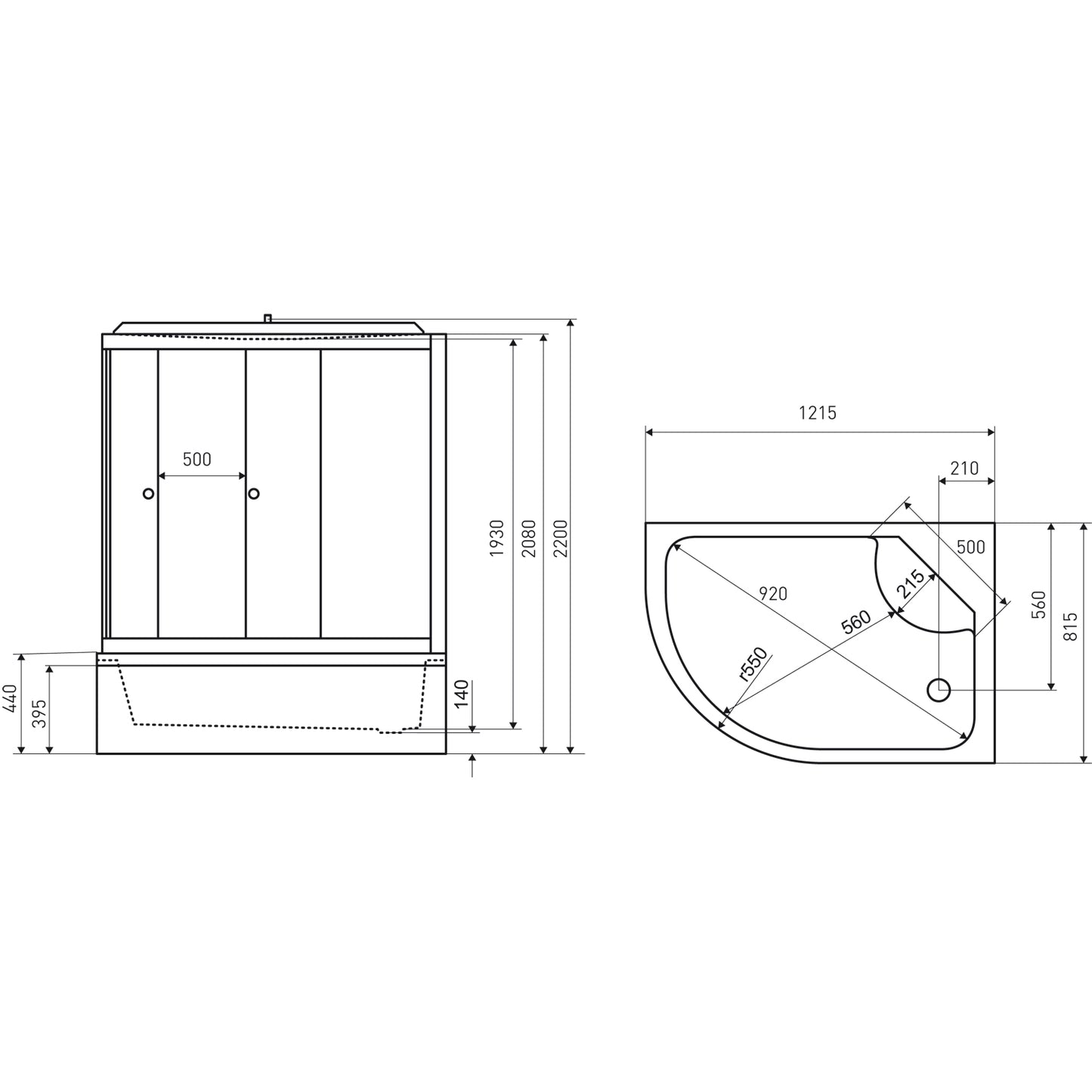 Moderní masážní sprchový box s vanou 121x81cm - levý systém montáže, posuvné grafitové dveře z tvrzeného skla, 6 masážních trysek, tropická stropní sprcha, vestavěné rádio a ventilátor, LED osvětlení, akrylátová vana s integrovaným sedátkem, snadná instalace bez stavebních úprav