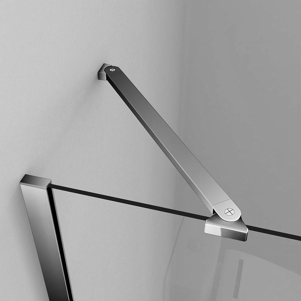 Čtvercový sprchový kout s otočnými dveřmi z 6mm bezpečnostního NANO skla EasyClean - nastavitelný rozměr 76-100cm, výška 195cm, chromový profil, boční stěna, vzpěry, moderní design do koupelny