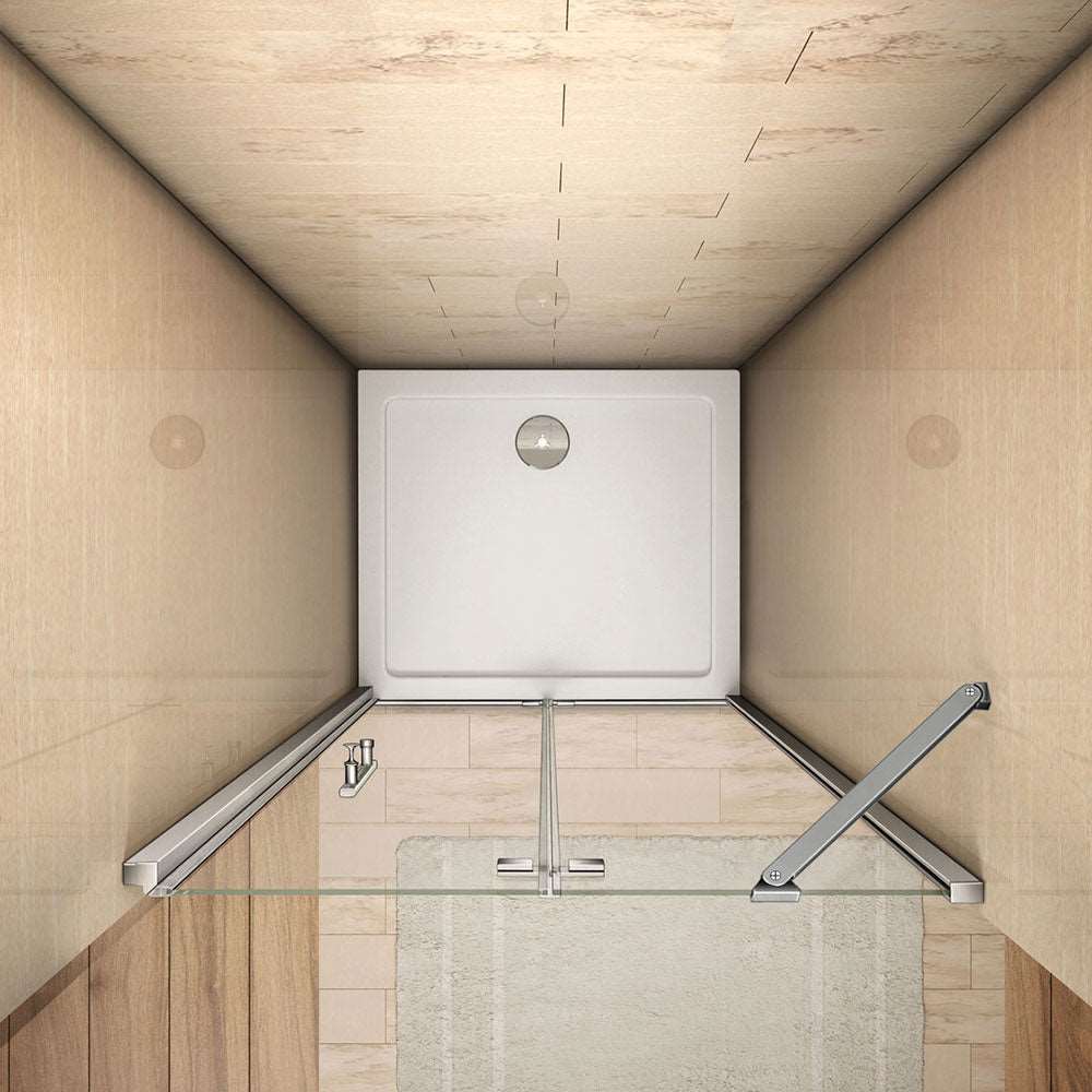Jednokřídlé sprchové dveře do niky HK-2E | 6mm NANO bezpečnostní sklo EasyClean | Rozměry 70-120 cm × 195 cm | Univerzální montáž L/P | Chromový hliníkový profil | Vzpěra a madlo ze slitiny zinku | Vestavěné dveře do sprchového koutu