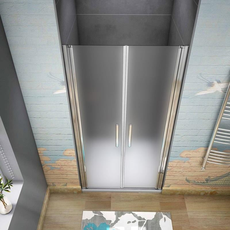 Dvoukřídlé sprchové dveře v matném satin provedení s 6mm tlustým NANO bezpečnostním sklem a Anti-Explosion fólií proti rozbití. Univerzální sprchové dveře s montáží L/P (levá/pravá) pro vestavěné sprchové kouty, nastavitelná šířka 75-120cm, standardní výška 195cm. Moderní design s leštěným hliníkovým profilem v chromu, magnetické těsnění proti úniku vody. Bezpečnostní sprchové dveře s EasyClean úpravou proti vodnímu kameni a snadné údržbě.