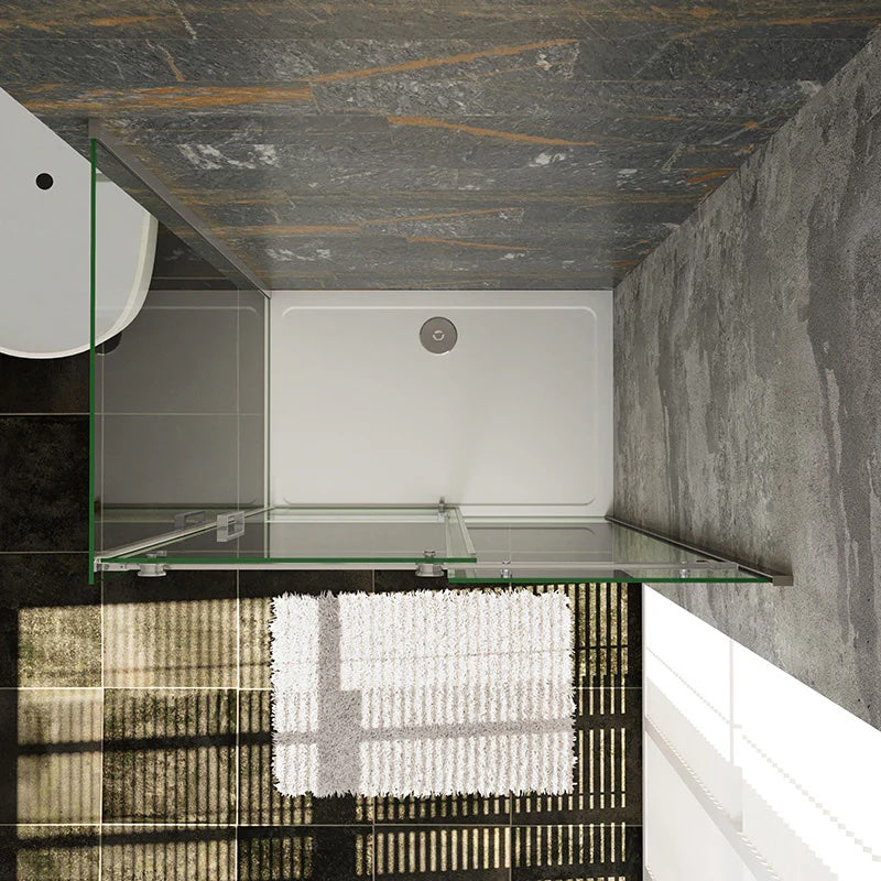 AICA Sprchový kout obdélníkový s posuvnými dveřmi 100-160cm | Boční panel 70-100cm | 6mm NANO bezpečnostní sklo s EasyClean | Chromové leštěné profily odolné proti korozi | Robustní madlo ze slitiny zinku | Moderní design pro malé i velké koupelny | Snadná instalace a údržba