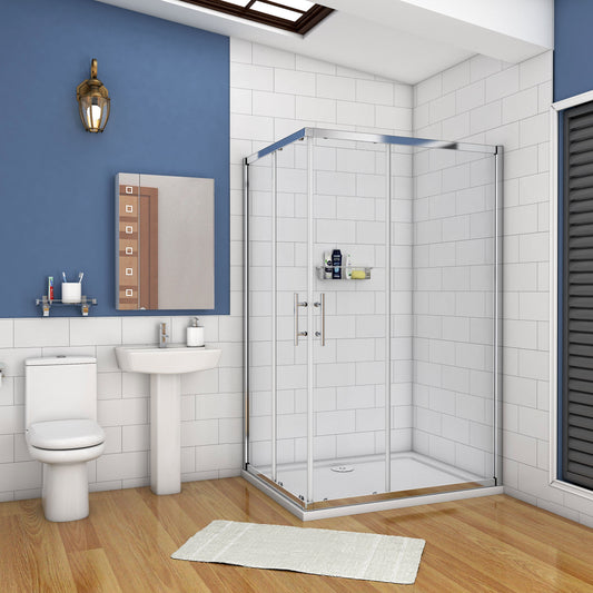 AICA Sprchový kout obdélníkový s posuvnými dveřmi v chromu - 6mm bezpečnostní NANO sklo EasyClean, rozměry 70-120cm, výška 185cm, magnetické zavírání, leštěný hliníkový profil, 16 tichých koleček, moderní design, kvalitní sprchový box bez vaničky