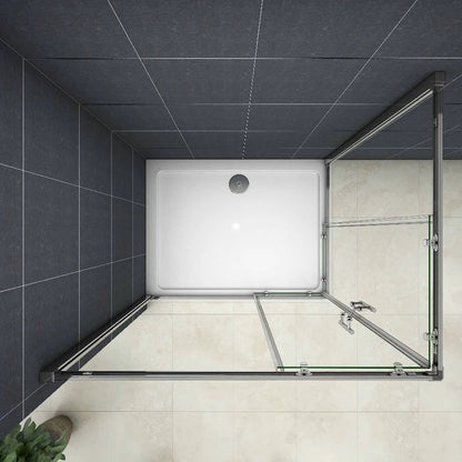 AICA Sprchový kout obdélníkový s posuvnými dveřmi – 6mm bezpečnostní NANO sklo EasyClean ESG, chromový profil, výška 195 cm, nastavitelné rozměry 70-120 cm, magnetické zavírání, 16 tichých koleček, moderní design do koupelny, kvalitní sprchový box bez vaničky