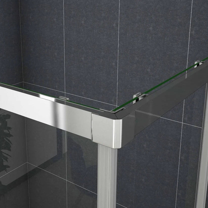 AICA Sprchový kout obdélníkový s posuvnými dveřmi – 6mm bezpečnostní NANO sklo EasyClean ESG, chromový profil, výška 195 cm, nastavitelné rozměry 70-120 cm, magnetické zavírání, 16 tichých koleček, moderní design do koupelny, kvalitní sprchový box bez vaničky