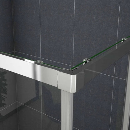 AICA Sprchový kout obdélníkový s posuvnými dveřmi – 6mm bezpečnostní NANO sklo EasyClean ESG, chromový profil, výška 195 cm, nastavitelné rozměry 70-120 cm, magnetické zavírání, 16 tichých koleček, moderní design do koupelny, kvalitní sprchový box bez vaničky