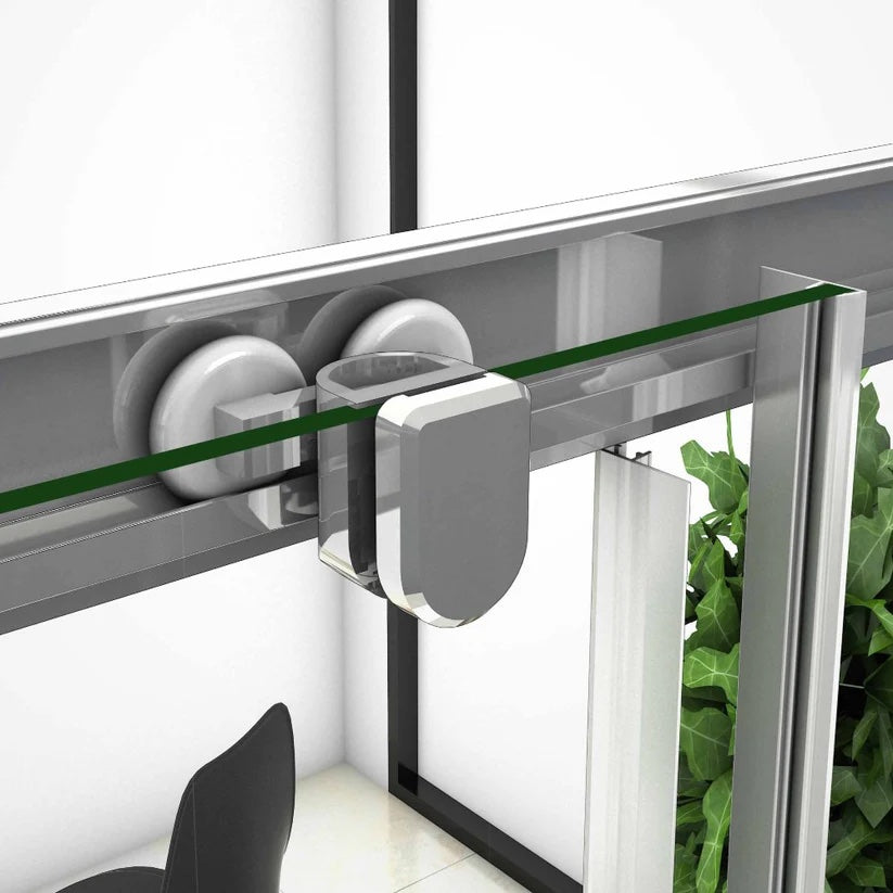 AICA Sprchový kout obdélníkový s posuvnými dveřmi – 6mm bezpečnostní NANO sklo EasyClean ESG, chromový profil, výška 195 cm, nastavitelné rozměry 70-120 cm, magnetické zavírání, 16 tichých koleček, moderní design do koupelny, kvalitní sprchový box bez vaničky