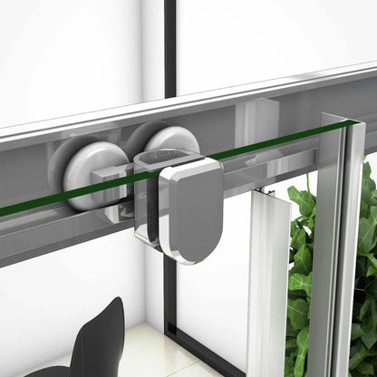 AICA Sprchový kout obdélníkový s posuvnými dveřmi – 6mm bezpečnostní NANO sklo EasyClean ESG, chromový profil, výška 195 cm, nastavitelné rozměry 70-120 cm, magnetické zavírání, 16 tichých koleček, moderní design do koupelny, kvalitní sprchový box bez vaničky