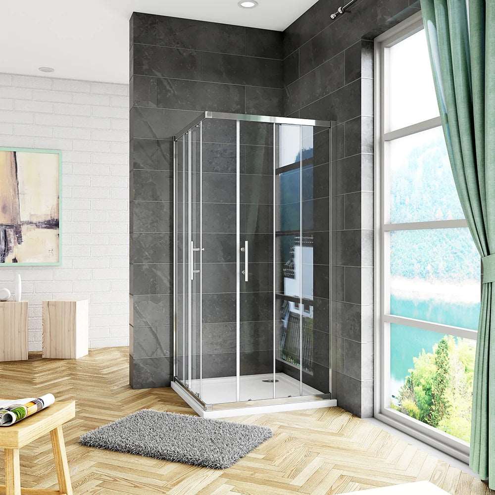 Čtvercový sprchový kout s posuvnými dveřmi z 6mm NANO skla - chromový design, rozměry 70x70 až 120x120 cm, moderní sprchový box s magnetickým zavíráním a tyčovým madlem. Bezpečnostní sklo EasyClean ESG, sprchový roh s posuvným mechanismem, kvalitní sprchové dveře s 16 kolečky pro hladký pohyb, univerzální montáž (levá/pravá).