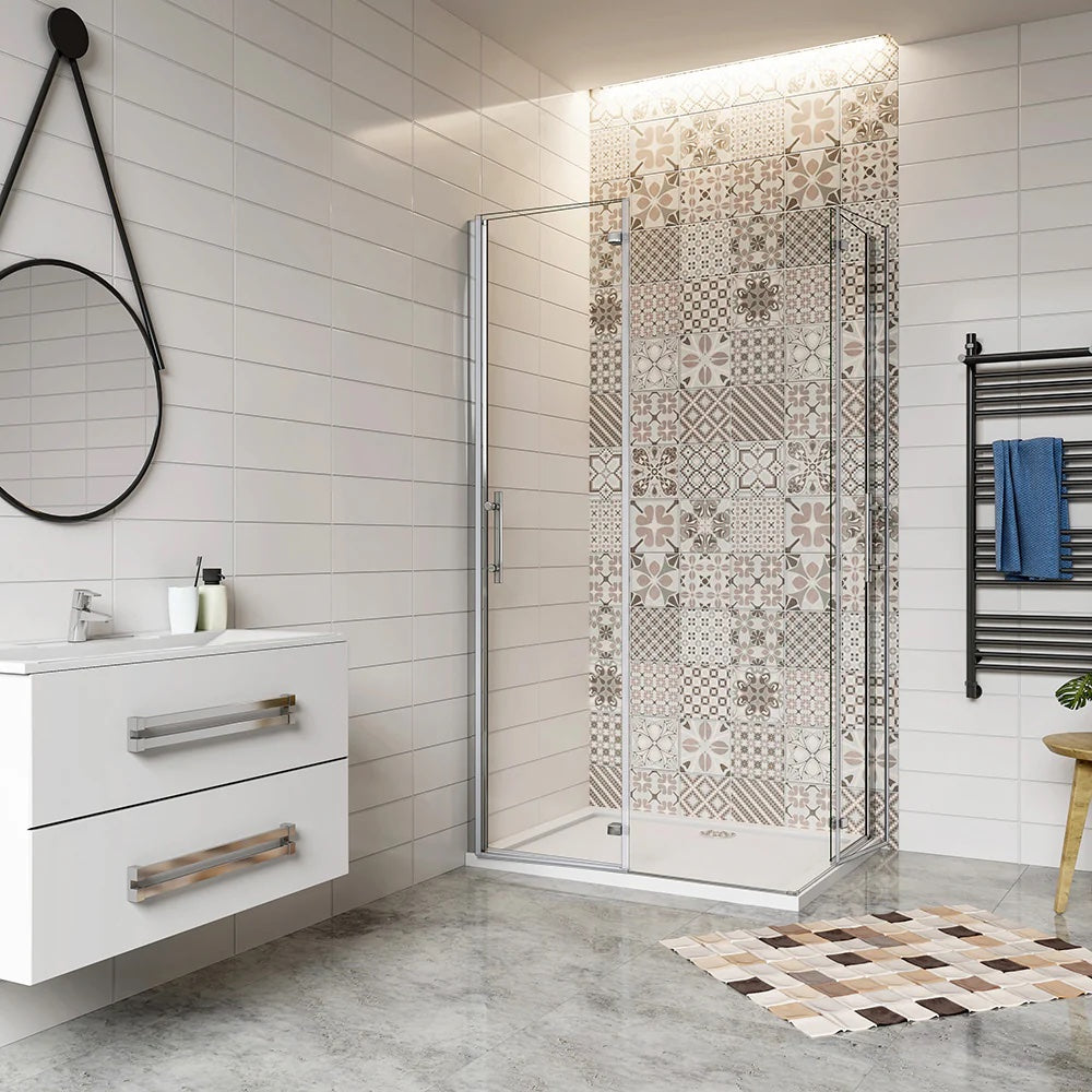 AICA Sprchový kout obdélníkový se zalamovacími dveřmi z 6mm NANO skla – bezpečnostní sklo EasyClean, chromový profil, nerezové madlo. Moderní sprchový box s univerzální montáží (levá/pravá strana) pro prostory 70–120 cm, výška 195 cm. Designový obdélníkový sprchový kout s posuvnými dveřmi, odolný proti korozi. Vhodný do malých i velkých koupelen, snadná údržba a minimalistický vzhled.