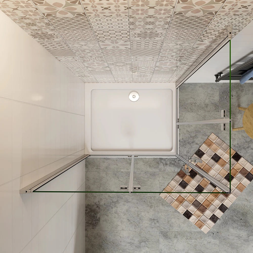 AICA Sprchový kout obdélníkový se zalamovacími dveřmi z 6mm NANO skla – bezpečnostní sklo EasyClean, chromový profil, nerezové madlo. Moderní sprchový box s univerzální montáží (levá/pravá strana) pro prostory 70–120 cm, výška 195 cm. Designový obdélníkový sprchový kout s posuvnými dveřmi, odolný proti korozi. Vhodný do malých i velkých koupelen, snadná údržba a minimalistický vzhled.