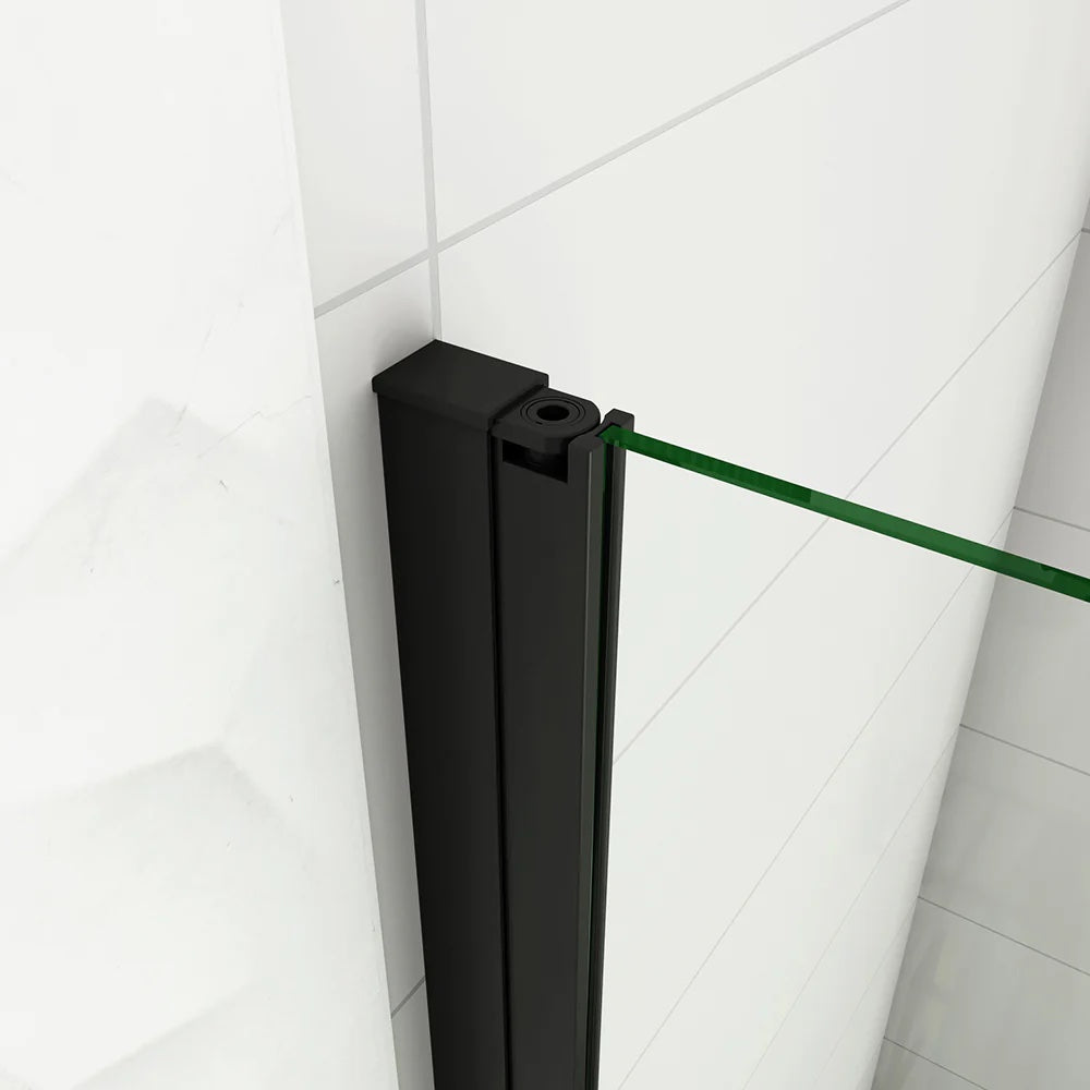 AICA černý sprchový kout čtvercový s 8mm NANO sklem - rozměry 80x80, 90x90, 100x100cm - jednokřídlé černé dveře, hliníkový antikorozní profil, bezpečnostní sklo EasyClean, magnetické těsnění, černá madla, moderní design, úspora místa, snadná údržba