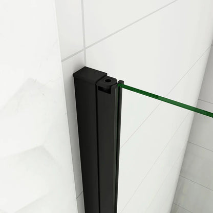 AICA černý sprchový kout čtvercový s 8mm NANO sklem - rozměry 80x80, 90x90, 100x100cm - jednokřídlé černé dveře, hliníkový antikorozní profil, bezpečnostní sklo EasyClean, magnetické těsnění, černá madla, moderní design, úspora místa, snadná údržba