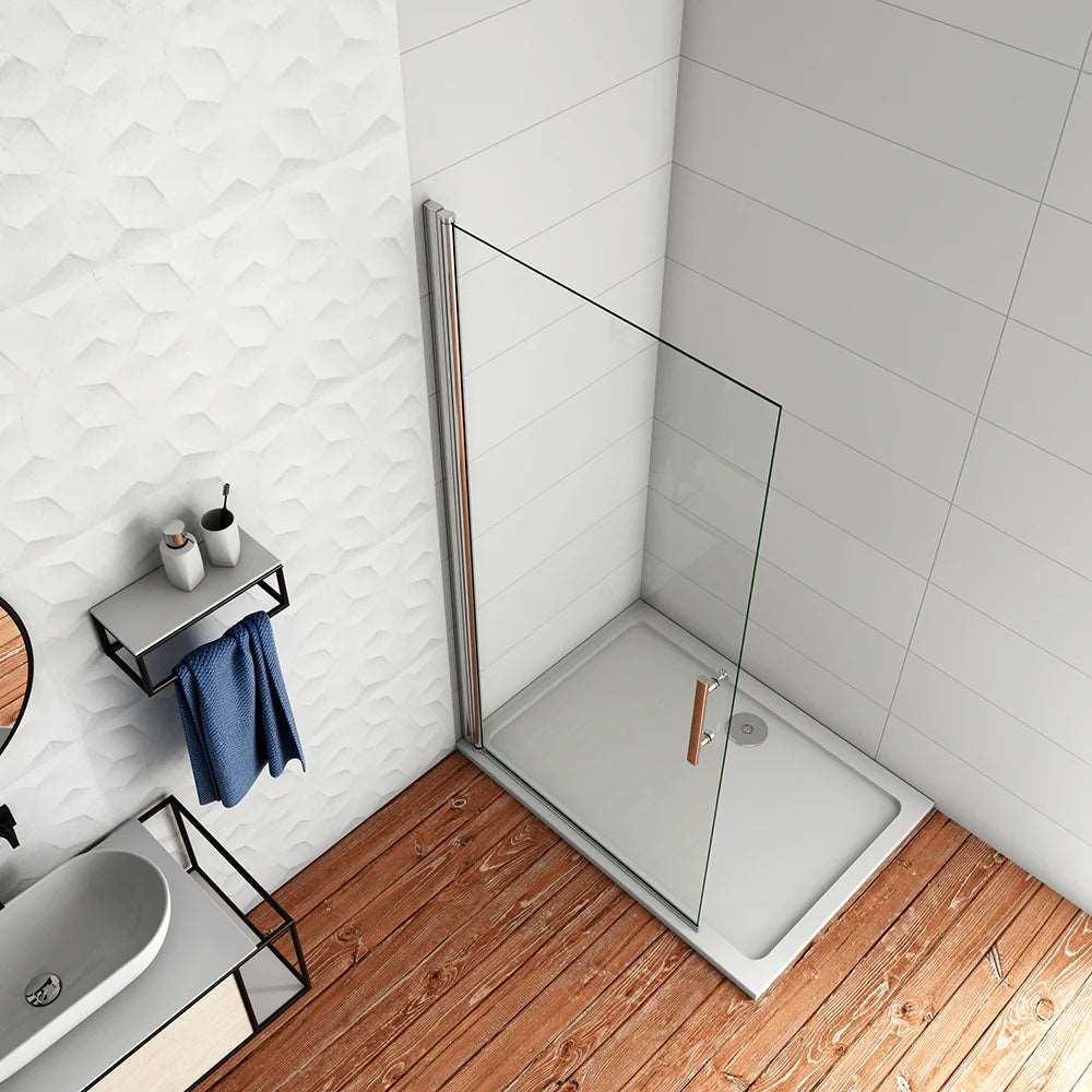 AICA Sprchový kout WALK IN A1E - moderní jednokřídlá sprchová zástěna s 6mm NANO sklem EasyClean, chromový design, rozměry 66-96cm (nastavitelné), výška 195cm. Leštěný hliníkový profil, bezpečnostní ESG sklo, walk-in sprchový box bez vaničky. Koupelnový nábytek a doplňky