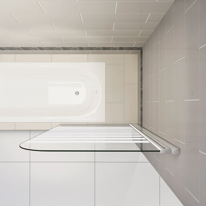 AICA vanová zástěna otočná B1E-S 80x140 cm | 1-dílná koupelnová zástěna s 6mm NANO sklem | Chromovaný hliníkový profil | Bezpečnostní zástěna do vany s pruhy | Možnost levé i pravé montáže | Moderní skleněná zástěna | Snadná údržba a čištění | Dodávka včetně lišty a těsnění