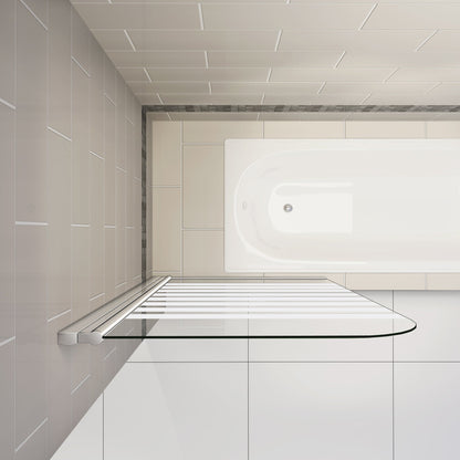 AICA vanová zástěna otočná B1E-S 80x140 cm | 1-dílná koupelnová zástěna s 6mm NANO sklem | Chromovaný hliníkový profil | Bezpečnostní zástěna do vany s pruhy | Možnost levé i pravé montáže | Moderní skleněná zástěna | Snadná údržba a čištění | Dodávka včetně lišty a těsnění