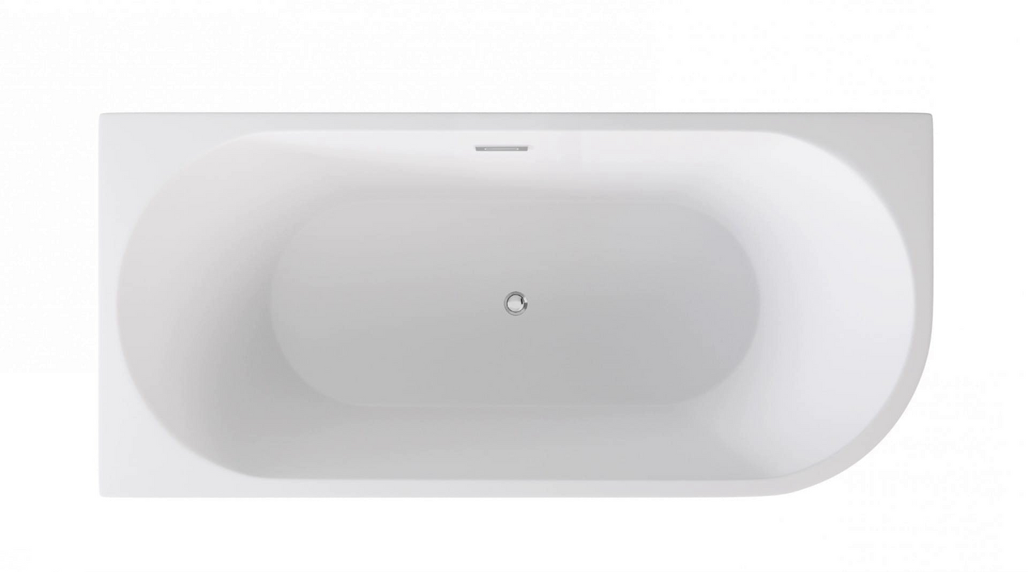 Volně stojící rohová vana 170 cm - bílá akrylátová vana s antibakteriálním povrchem | Levá montáž | Tepelně-izolační rohová vana do koupelny | Odolná vůči UV záření a skvrnám | Nízkopórovitý materiál s nízkou údržbou | Chromový sifon a seřizovací nohy | Záruka 5 let | Doprava zdarma | Kupte online na www.idealnikoupelny.cz