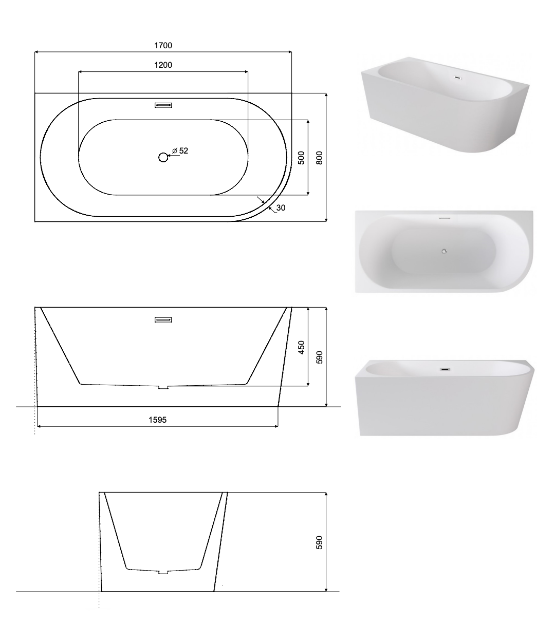 Volně stojící rohová vana 170 cm - bílá akrylátová vana s antibakteriálním povrchem | Levá montáž | Tepelně-izolační rohová vana do koupelny | Odolná vůči UV záření a skvrnám | Nízkopórovitý materiál s nízkou údržbou | Chromový sifon a seřizovací nohy | Záruka 5 let | Doprava zdarma | Kupte online na www.idealnikoupelny.cz