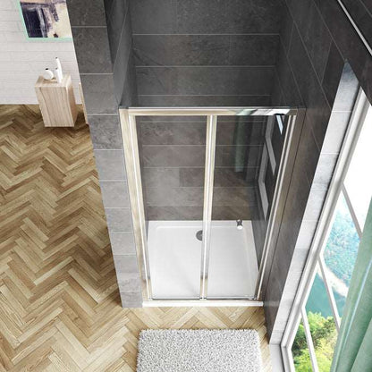 Sprchové dveře zalamovací do niky 70-100cm | 5mm NANO čiré bezpečnostní sklo EasyClean | Univerzální montáž L/P pro výklenek | Sklopné dveře do malé sprchy šetřící místo | Nerezové madlo a hliníkový profil | Moderní design proti vodnímu kameni | Vhodné pro rohové sprchové kouty