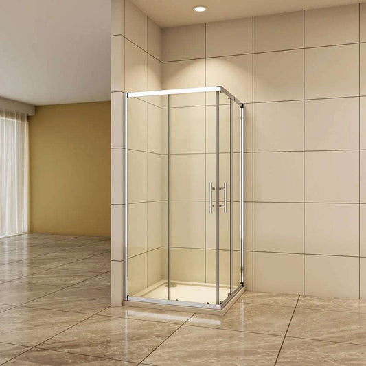 Moderní čtvercový sprchový kout 80x80 a 90x90 cm s posuvnými dveřmi z 6mm NANO skla s EasyClean úpravou. Elegantní chromové profily, hladké magnetické zavírání, korozivzdorný hliník, bezpečnostní ESG sklo. Posuvný mechanismus s kolečky pro snadné ovládání. Univerzální montáž (levá/pravá), včetně nástěnného profilu a těsnění. Sprchový box bez vaničky - pouze dveře a konstrukce