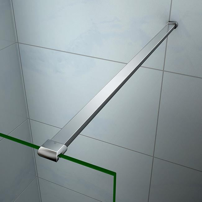 Walk in sprchový kout v chromu s 8mm NANO čirým sklem EasyClean - nastavitelná sprchová zástěna (50-160cm) s chromovanou vzpěrou 140cm, výška 200cm. Bezpečnostní skleněná stěna pro moderní a malé koupelny. Univerzální montáž vlevo/vpravo, leštěný hliníkový profil odolný proti korozi.