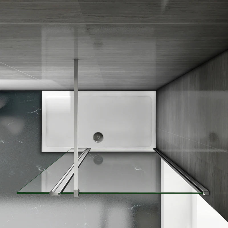 Skleněná sprchová zástěna chrom | Walk-In sprchový kout s 8mm bezpečnostním NANO sklem EasyClean | Otočný panel 30cm | Chromové profily a vzpěry | Rozměry 50-160cm | Výška 200cm | Moderní design koupelny | Snadná instalace | Česká dodávka | Odolná proti korozi | Čiré sklo ESG | Univerzální montáž (levá/pravá)