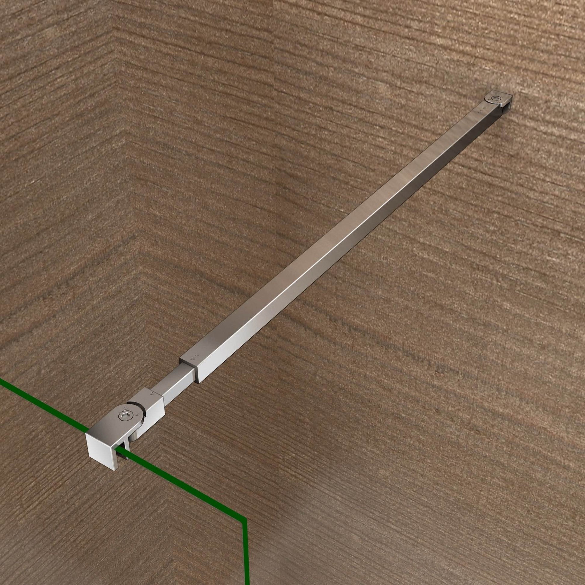 AICA Sprchový kout WALK IN s 8mm NANO čirým sklem - chromová sprchová zástěna s nastavitelnou teleskopickou vzpěrou (73-120cm). Bezpečnostní sklo EasyClean, výška 200cm, rozměry 30-160cm. Univerzální montáž (levá/pravá) pro malé i velké koupelny.