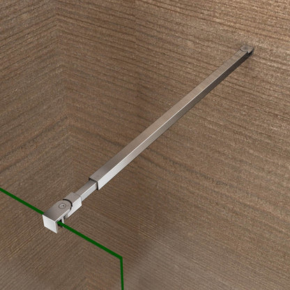 AICA Sprchový kout WALK IN s 8mm NANO čirým sklem - chromová sprchová zástěna s nastavitelnou teleskopickou vzpěrou (73-120cm). Bezpečnostní sklo EasyClean, výška 200cm, rozměry 30-160cm. Univerzální montáž (levá/pravá) pro malé i velké koupelny.