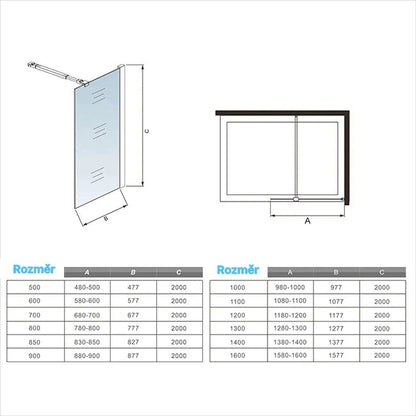 AICA Sprchový kout WALK IN s 8mm NANO čirým sklem - chromová sprchová zástěna s nastavitelnou teleskopickou vzpěrou (73-120cm). Bezpečnostní sklo EasyClean, výška 200cm, rozměry 30-160cm. Univerzální montáž (levá/pravá) pro malé i velké koupelny.