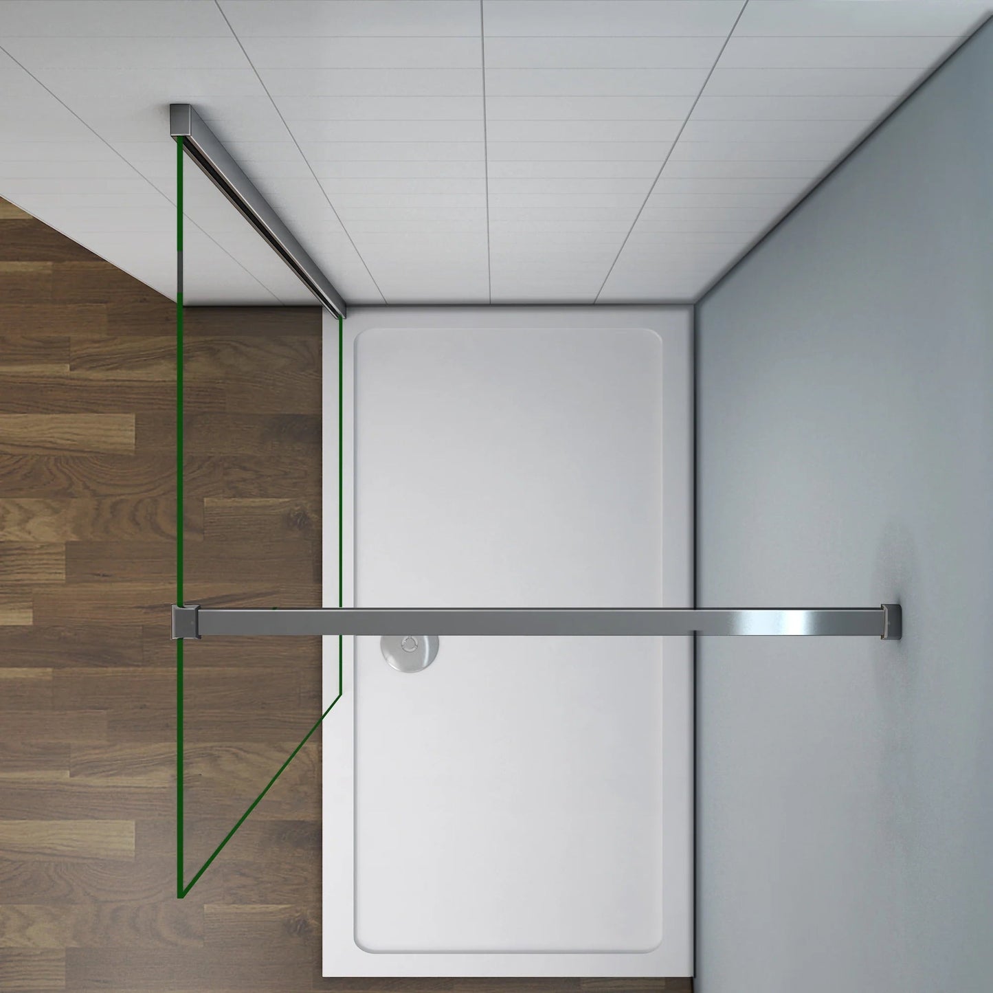 AICA Sprchový kout WALK IN – sprchová zástěna s 8mm NANO sklem, chromová vzpěra 90cm. Nastavitelná šířka 50-160cm, výška 200cm. Bezpečnostní sklo EasyClean, odolný leštěný hliník, univerzální montáž (levá/pravá). Moderní design, minimalistický walk-in sprchový kout bez vaničky. Česká dodávka, rychlá instalace.