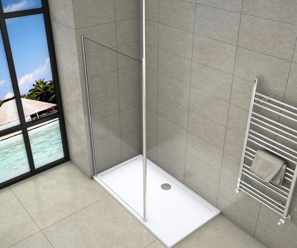 AICA Sprchový kout WALK IN - moderní walk in sprchový kout s chromovou stropní tyčí a 8mm NANO sklem. Bezrámová sprchová zástěna walk in pro velikosti 50-160cm, výška 200cm. Designový walk in sprchový kout s čirým bezpečnostním sklem a leštěným hliníkovým profilem.