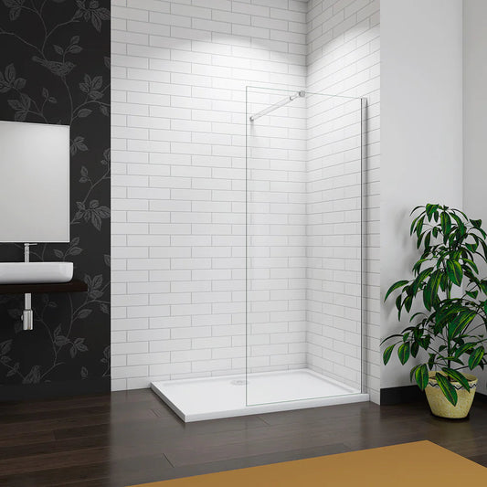 Walk in sprchová zástěna s 8mm NANO sklem a chromovanými profily – moderní bezrámový sprchový kout s čirým bezpečnostním sklem. Nastavitelná šířka 30–160 cm, výška 200 cm, snadná montáž (levá/pravá). Ideální do minimalistických a luxusních koupelen.