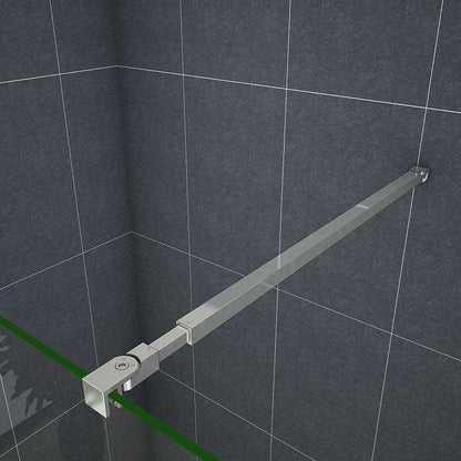 Walk-in sprchová zástěna AICA CLEAR10CH s 10mm tlustým bezpečnostním NANO sklem s EasyClean povrchem proti usazování vodního kamene. Moderní bezrámový design s chromovými profily a nastavitelnou šířkou 50-160 cm. Univerzální sprchový kout vhodný pro levou i pravou montáž s výškou 200 cm. Chromová vzpěra různých tvarů (F-131, F-132, F-123, F-084) pro stabilní uchycení. Luxusní sprchová přepážka bez vaničky vhodná do moderních koupelen.