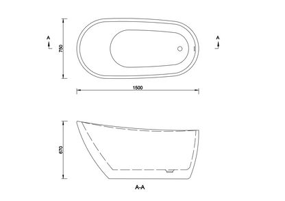 Volně stojící vana 150 cm, bílá akrylátová vana s přepadovým otvorem a chromovým sifonem. Moderní designová vana 150x75 cm do koupelny s kvalitním zpracováním, odolná proti skvrnám a škrábancům. Vana s výbornou tepelnou izolací a snadnou údržbou