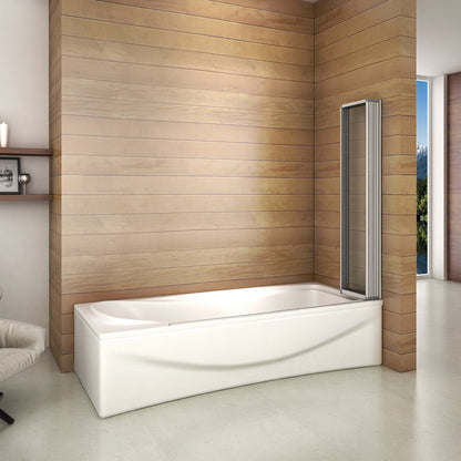 Vanová zástěna skládací, matná šedá, 5-dílná, 4mm NANO čiré sklo, Výška 140cm