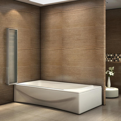 AICA vanová zástěna skládací FF12A-5 chrom 120x140 cm - 5-dílná bezpečnostní zástěna do vany s 4mm NANO sklem EasyClean, univerzální montáž vlevo/vpravo, leštěný hliníkový profil