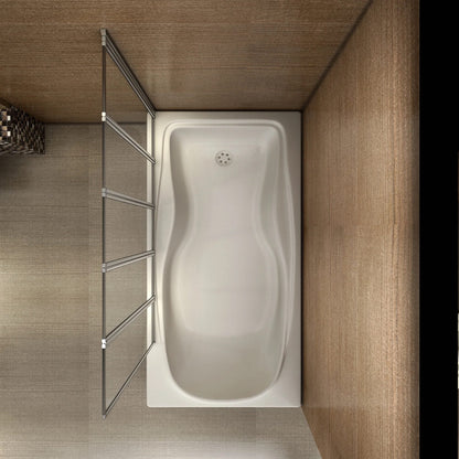 AICA vanová zástěna skládací FF12A-5 chrom 120x140 cm - 5-dílná bezpečnostní zástěna do vany s 4mm NANO sklem EasyClean, univerzální montáž vlevo/vpravo, leštěný hliníkový profil