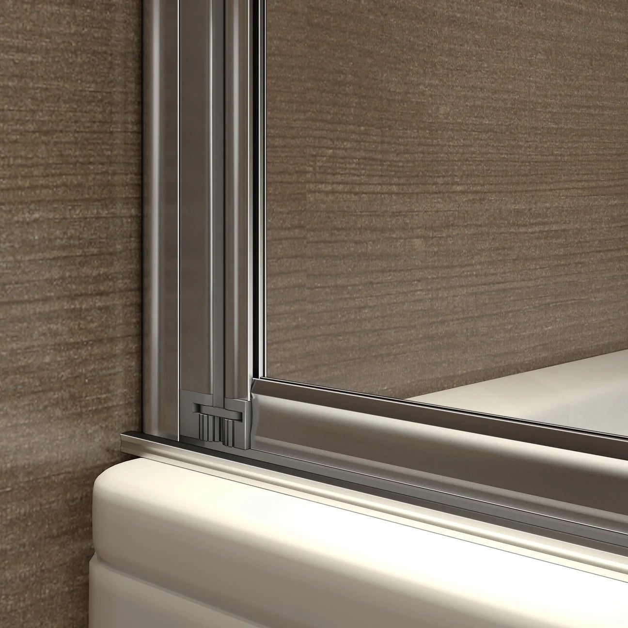 AICA vanová zástěna skládací FF12A-5 chrom 120x140 cm - 5-dílná bezpečnostní zástěna do vany s 4mm NANO sklem EasyClean, univerzální montáž vlevo/vpravo, leštěný hliníkový profil