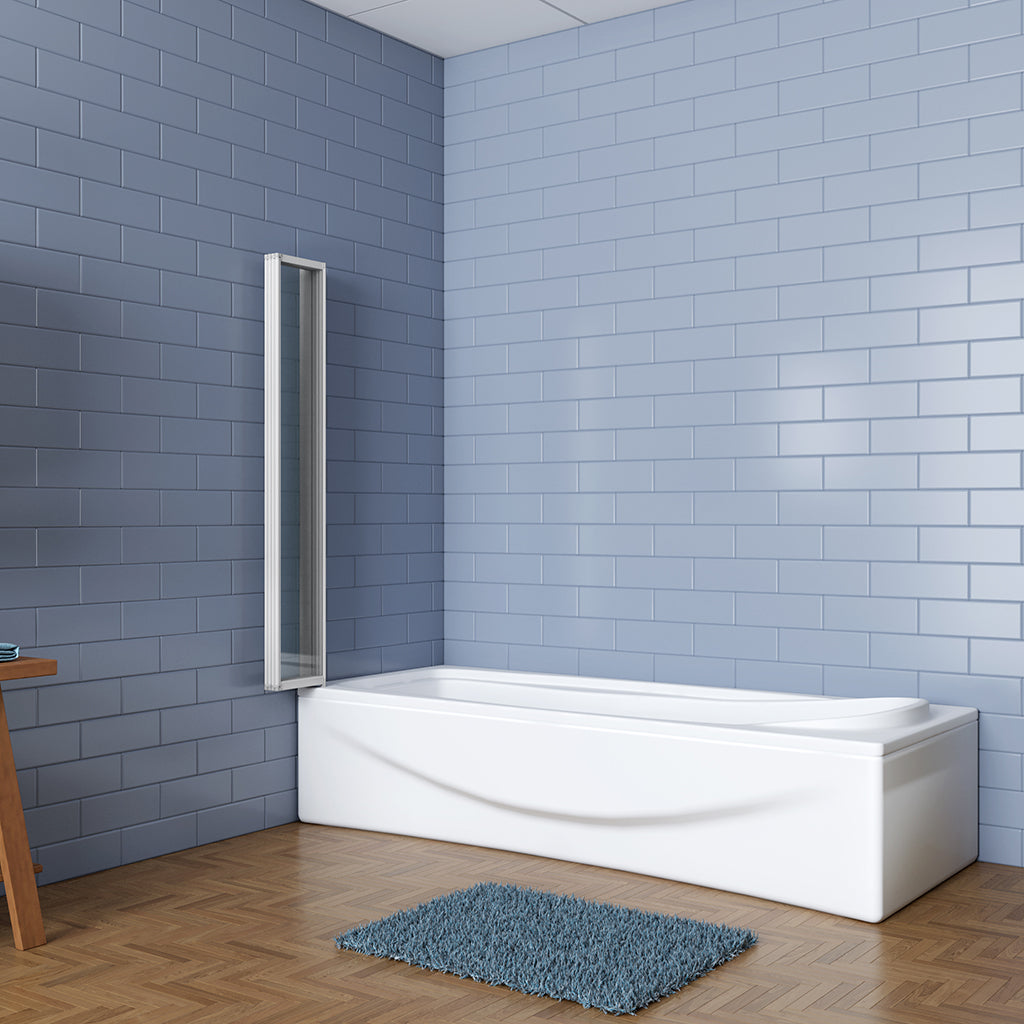 AICA vanová zástěna skládací 120cm, matná šedá – 4dílná posuvná sprchová stěna s 4mm NANO bezpečnostním sklem EasyClean | Rozměry 120x140cm | Univerzální montáž (levá/pravá) | Odolný hliníkový profil proti korozi | Dodáváno s lištou a těsněním