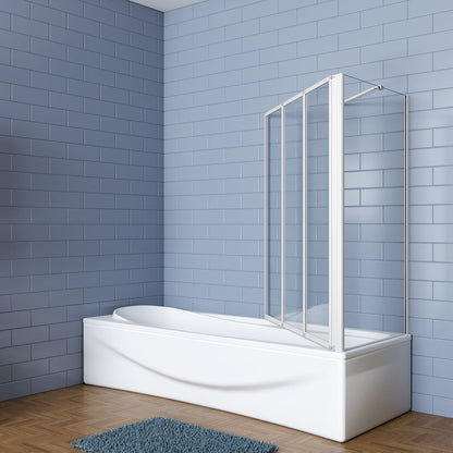 Skládací vanová zástěna nano s bočním panelem – 3-dílná sprchová zástěna z 4mm bezpečnostního NANO skla EasyClean. Rozměry 120x140 cm, matná šedá barva, hliníkový profil odolný proti korozi. Moderní design pro malé i velké koupelny, snadná instalace (levá/pravá montáž), včetně vzpěry a těsnění.