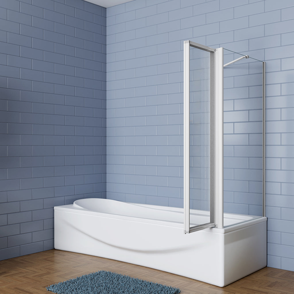 Skládací vanová zástěna nano s bočním panelem – 3-dílná sprchová zástěna z 4mm bezpečnostního NANO skla EasyClean. Rozměry 120x140 cm, matná šedá barva, hliníkový profil odolný proti korozi. Moderní design pro malé i velké koupelny, snadná instalace (levá/pravá montáž), včetně vzpěry a těsnění.