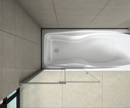 AICA vanová zástěna posuvná FQ2-80 s čirým bezpečnostním sklem 4mm | Chromový hliníkový profil | Rozměr 80x140cm | Otočná 90° dovnitř i ven | Univerzální montáž (vpravo/vlevo) | Moderní koupelnový doplněk | Voděodolné těsnění | Dodáváno s instalační lištou