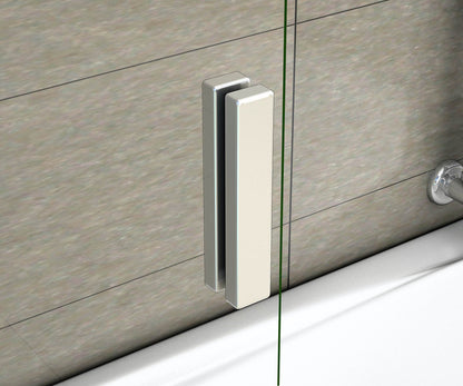 AICA vanová zástěna posuvná FQ2-80 s čirým bezpečnostním sklem 4mm | Chromový hliníkový profil | Rozměr 80x140cm | Otočná 90° dovnitř i ven | Univerzální montáž (vpravo/vlevo) | Moderní koupelnový doplněk | Voděodolné těsnění | Dodáváno s instalační lištou