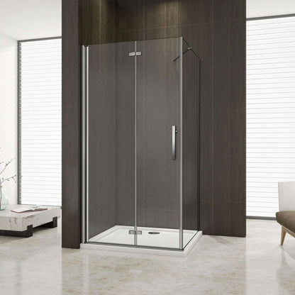 AICA Sprchový kout obdélníkový HPK-2E-WAP-R – zalamovací dveře, 6mm NANO sklo, chrom, výška 185cm (nastavitelný 70-120cm)