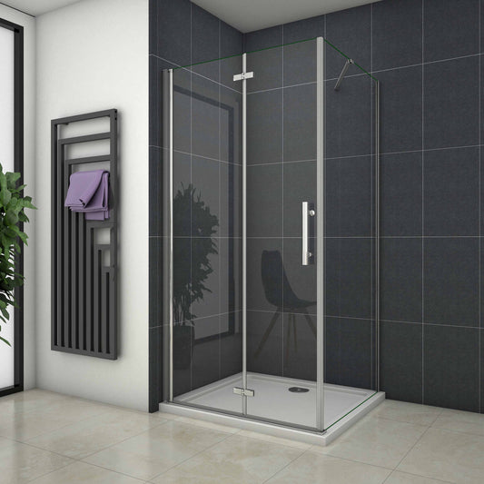 Sprchový kout s posuvnými dveřmi 70-100cm, boční stěna, 6mm NANO sklo, chrom, zalamovací dveře, bezpečnostní sklo, moderní design, leštěný hliník, nerez madlo, snadná údržba, sprchový box, koupelnový doplněk.