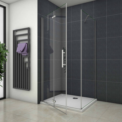 Sprchový kout s posuvnými dveřmi 70-100cm, boční stěna, 6mm NANO sklo, chrom, zalamovací dveře, bezpečnostní sklo, moderní design, leštěný hliník, nerez madlo, snadná údržba, sprchový box, koupelnový doplněk.