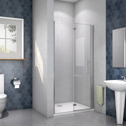Zalamovací sprchové dveře s nano sklem EasyClean, šířka 70-120 cm, výška 185 cm. Bezpečnostní 6mm sklo, chromový hliníkový profil, nerezové madlo. Univerzální montáž (L/P) do sprchového koutu nebo niky.