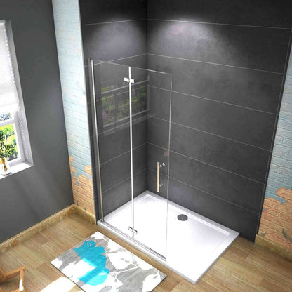 AICA Sprchový kout WALK IN HPK2E95 - moderní bezrámový sprchový box walk-in se sklápacími dveřmi z 6mm NANO skla. Chromový sprchový kout walk-in s nastavitelnou šířkou 66-116cm a výškou 195cm. Bezpečnostní skleněné dveře do sprchy s hliníkovým profilem a ergonomickým madlem. Walk-in sprchový prostor s lehkým čištěním pro moderní koupelny.