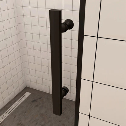 Moderní černé sprchové zalamovací dveře s 6mm nano sklem EasyClean - designový sprchový kout do niky, rozměry 70-120cm, výška 195cm, bezpečnostní ESG sklo, univerzální levopravá montáž, anticalc a snadná údržba, hliníkový profil odolný proti korozi