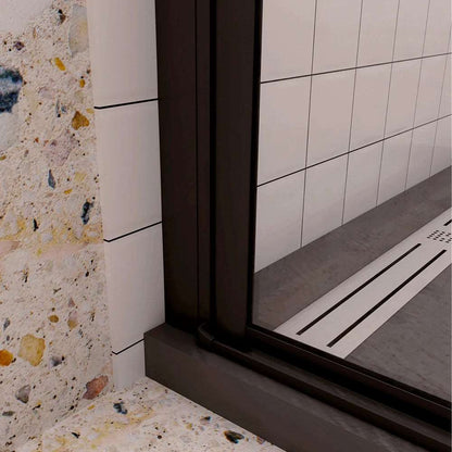 Moderní černé sprchové zalamovací dveře s 6mm nano sklem EasyClean - designový sprchový kout do niky, rozměry 70-120cm, výška 195cm, bezpečnostní ESG sklo, univerzální levopravá montáž, anticalc a snadná údržba, hliníkový profil odolný proti korozi