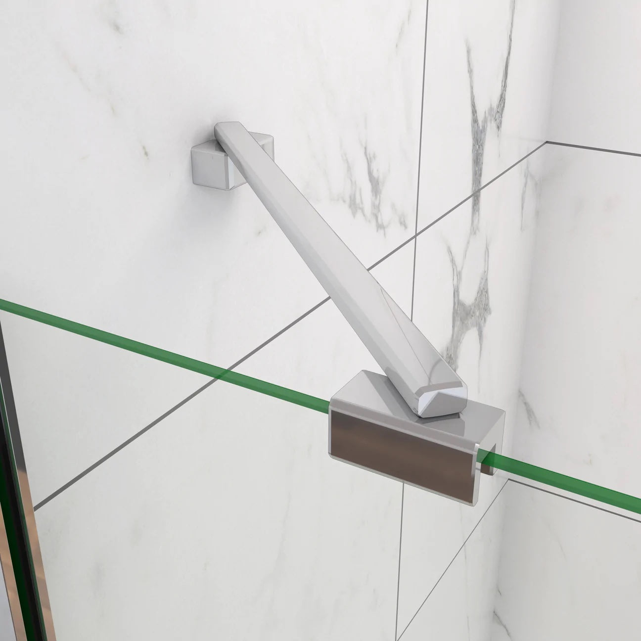 Čtvrtkruhový sprchový kout s NANO sklem EasyClean 80x80 a 90x90 cm – bezpečnostní 6mm ESG sklo, chromové madlo, hliníkové profily, rohová sprchová kabína, jednokřídlé dveře, moderní design do malé i velké koupelny